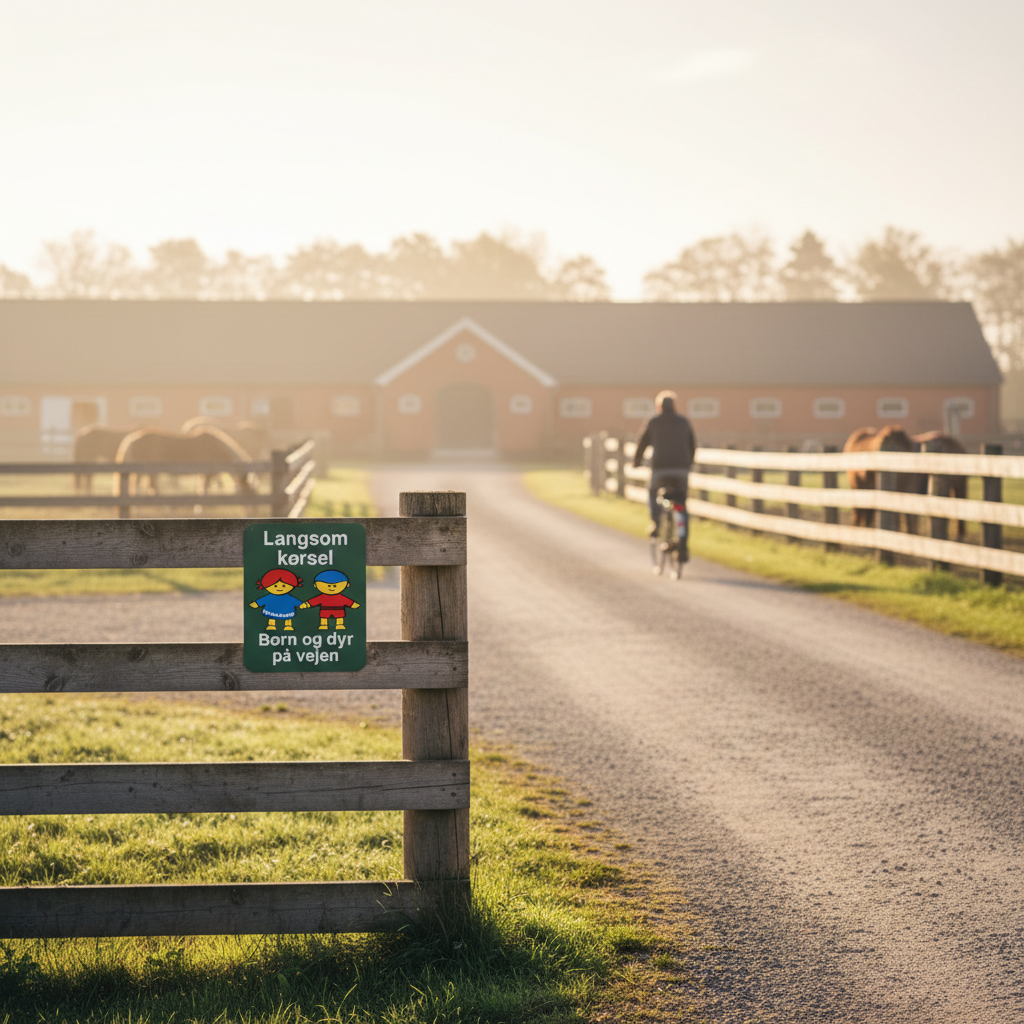 Langsom kørsel Børn og dyr på vejen skilt - Billede 4