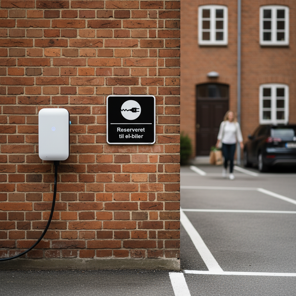 Reserveret til el-biler sort kvadratisk oplader skilt - Billede 3