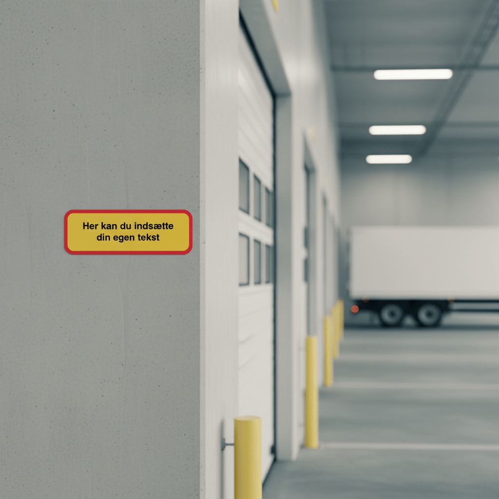 Design-skilt gult skilt med rød ramme - Billede 5