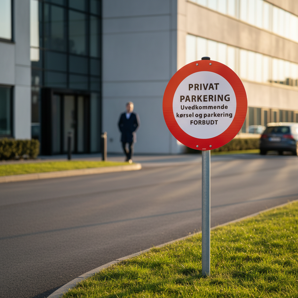 PRIVAT PARKERING Udvedkommende kørsel og parkering FORBUDT skilt - Billede 5