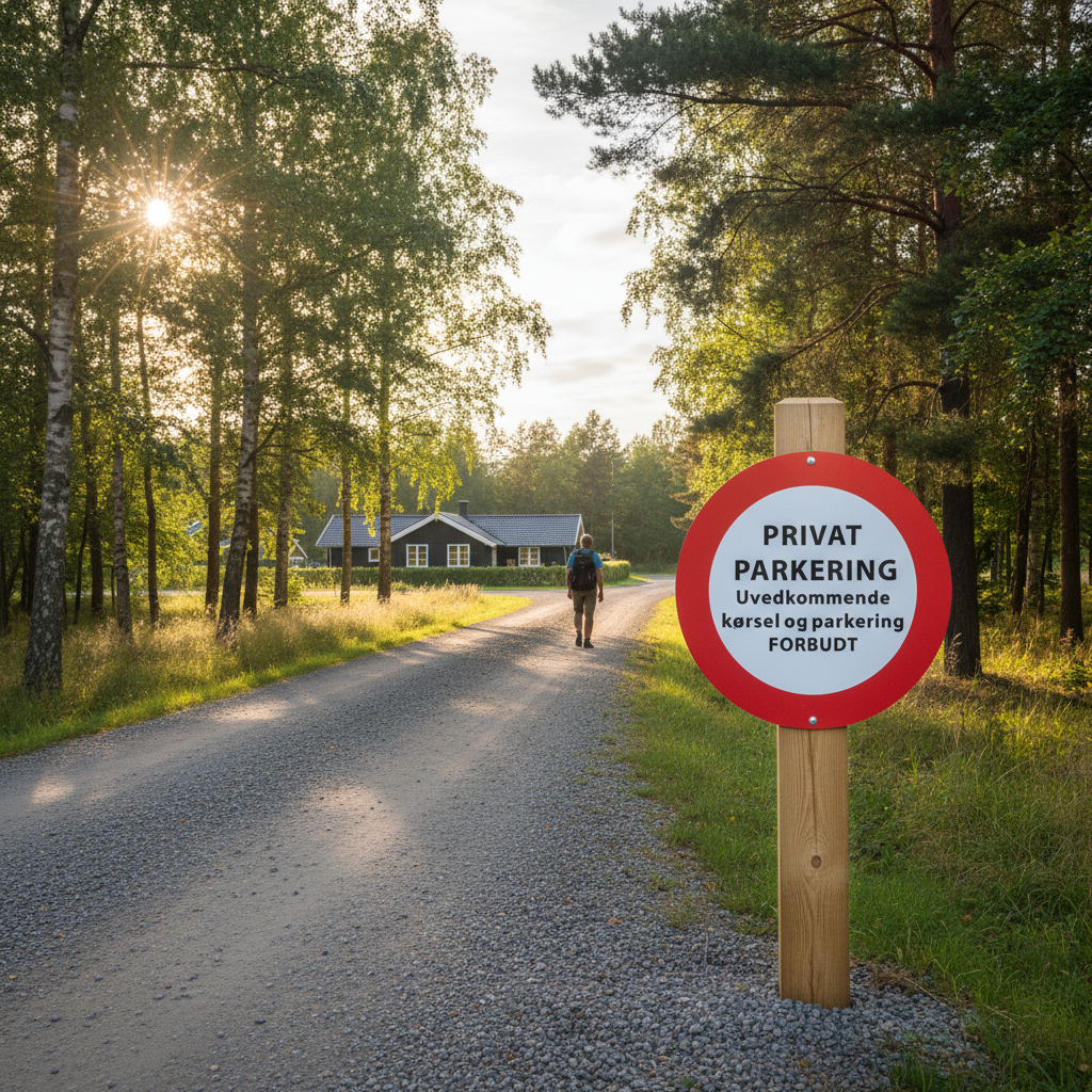 PRIVAT PARKERING Udvedkommende kørsel og parkering FORBUDT skilt - Billede 4