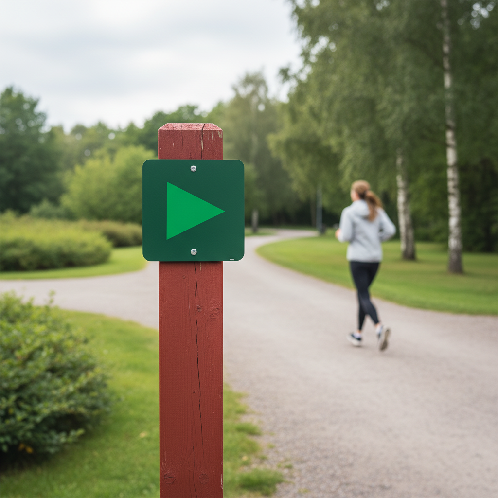 Grøn retningspil skilt - Naturstyrelsen - Billede 3