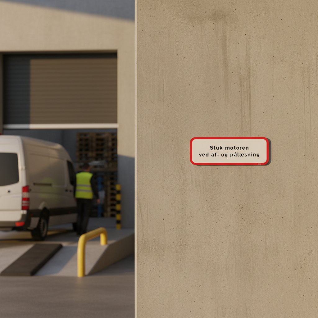 Sluk motoren ved af og pålæsning skilt - Billede 2