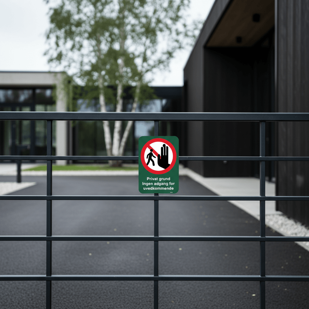 Privat grund Ingen adgang for uvedkommende grønt skilt - Billede 3