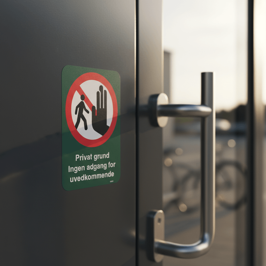 Privat grund Ingen adgang for uvedkommende grønt skilt - Billede 2