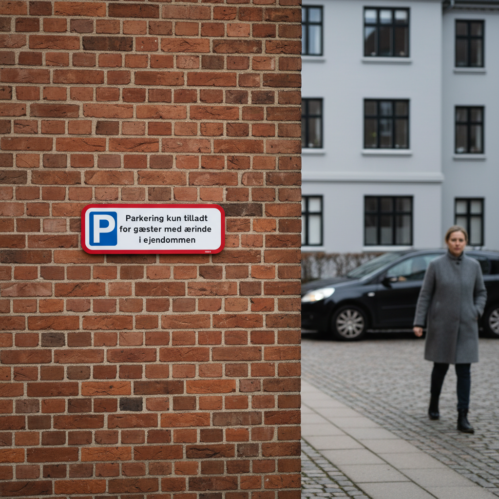 Parkering kun tilladt for gæster med ærinde til xx skilt - Billede 3