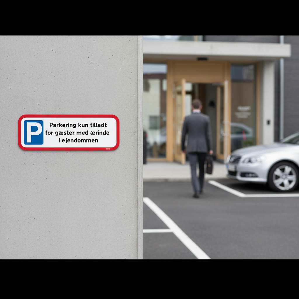 Parkering kun tilladt for gæster med ærinde til xx skilt - Billede 2