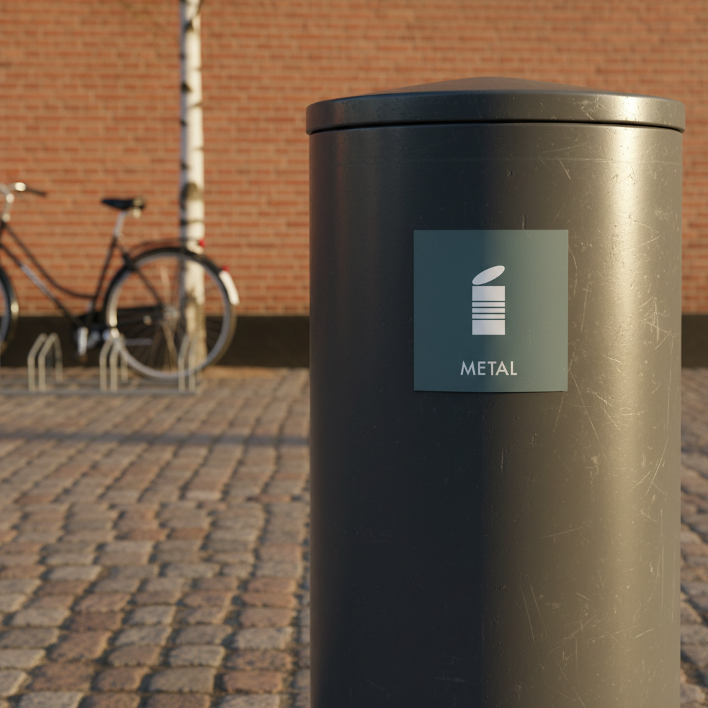 Metal affald skilt - Dansk Affaldssortering - Billede 2