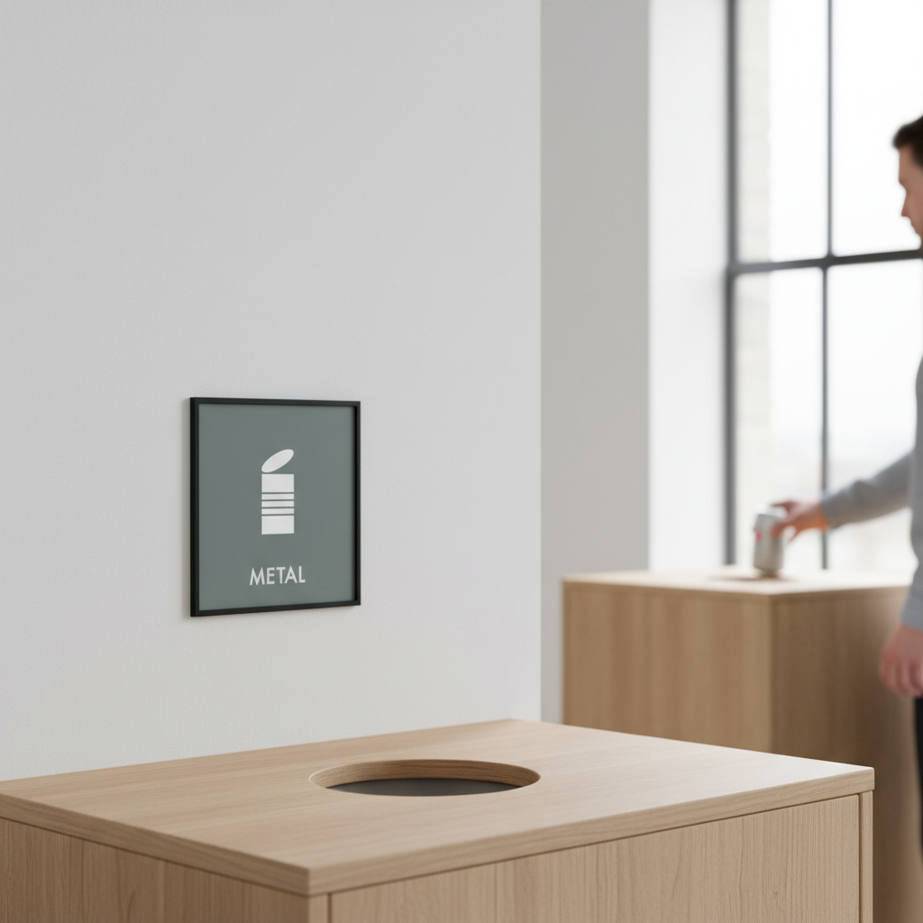 Metal affald skilt - Dansk Affaldssortering - Billede 4