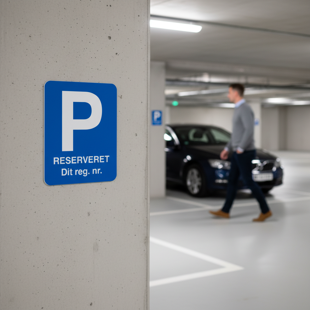 Parkeringsskilt - Reserveret til blå - Billede 3