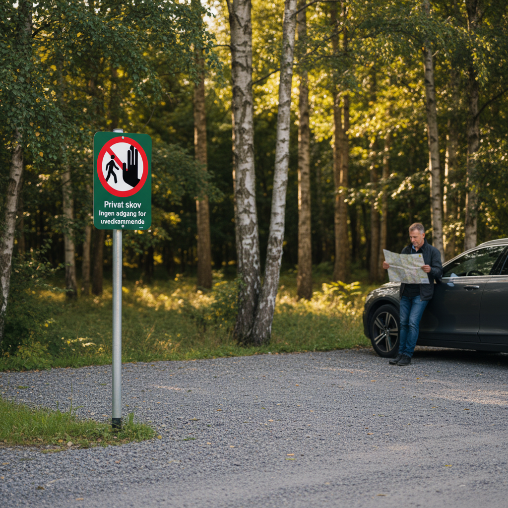 Privat skov Ingen adgang for uvedkommende skilt - Billede 4