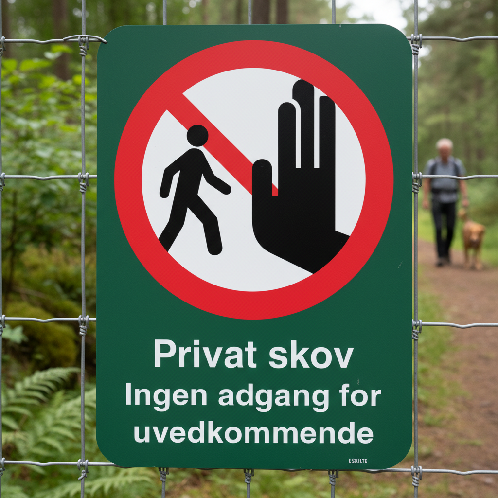 Privat skov Ingen adgang for uvedkommende skilt - Billede 3