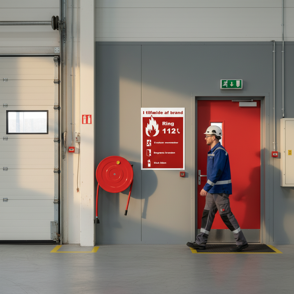 Ring 112 I tilfælde af brand skilt - Billede 2