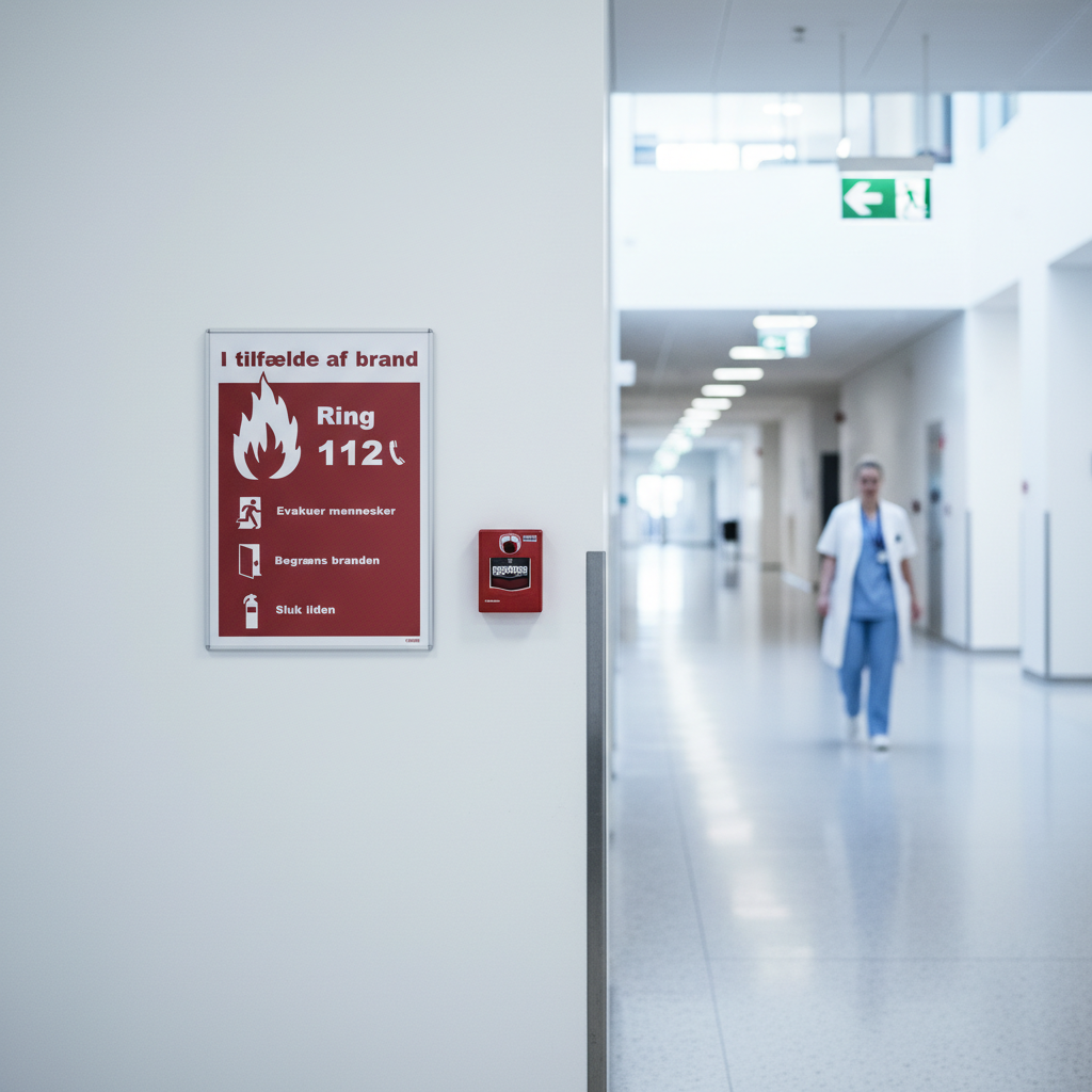 Ring 112 I tilfælde af brand skilt - Billede 3