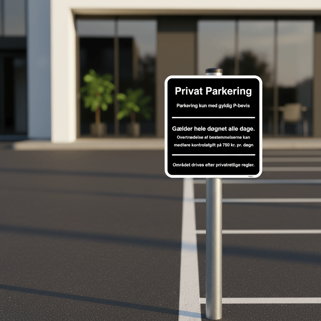 Privat parkering med egne regler skilt - Billede 3
