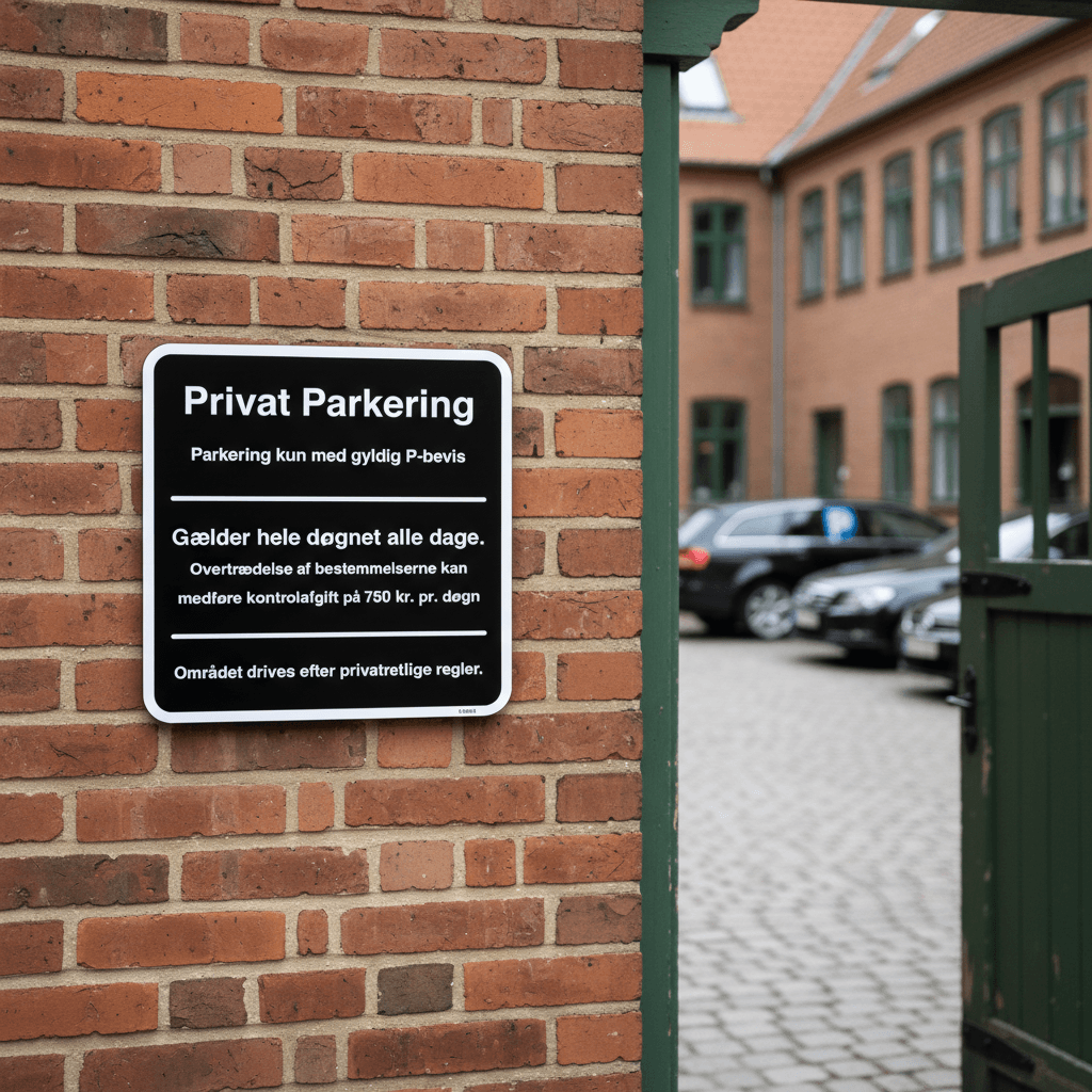 Privat parkering med egne regler skilt - Billede 4