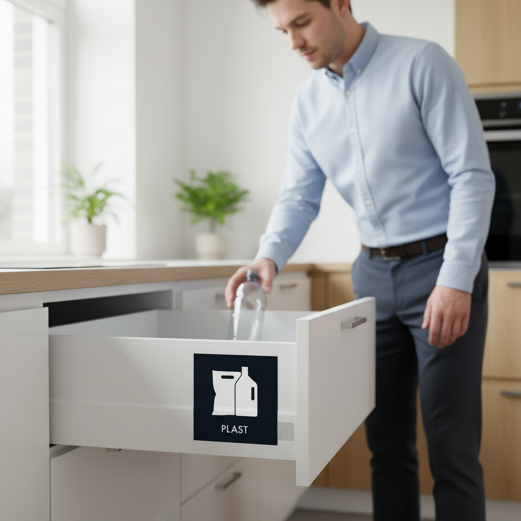 Plast affald sort skilt - Dansk Affaldssortering - Billede 3