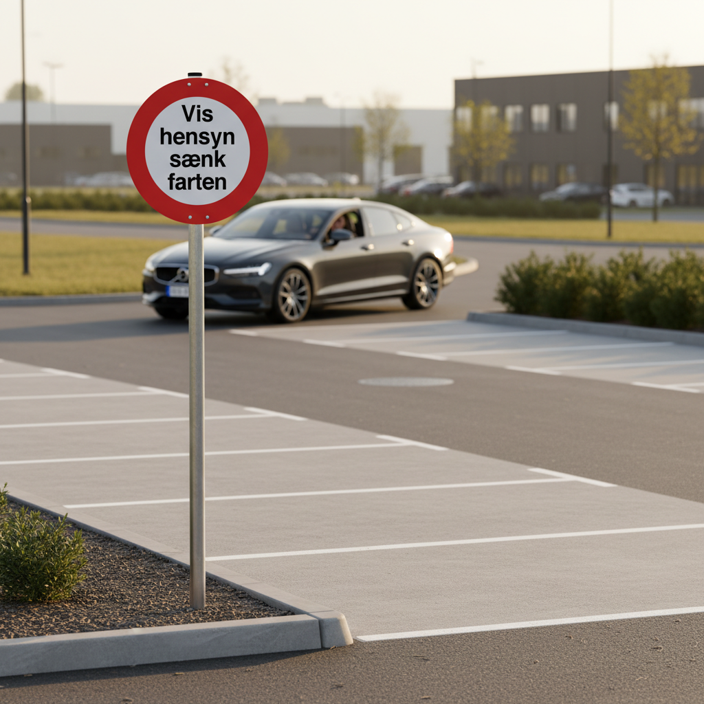 Vis hensyn sænk farten skilt - Billede 2