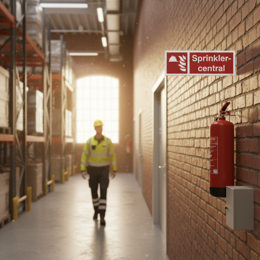 Sprinklercentral Brandskilt - Billede 8