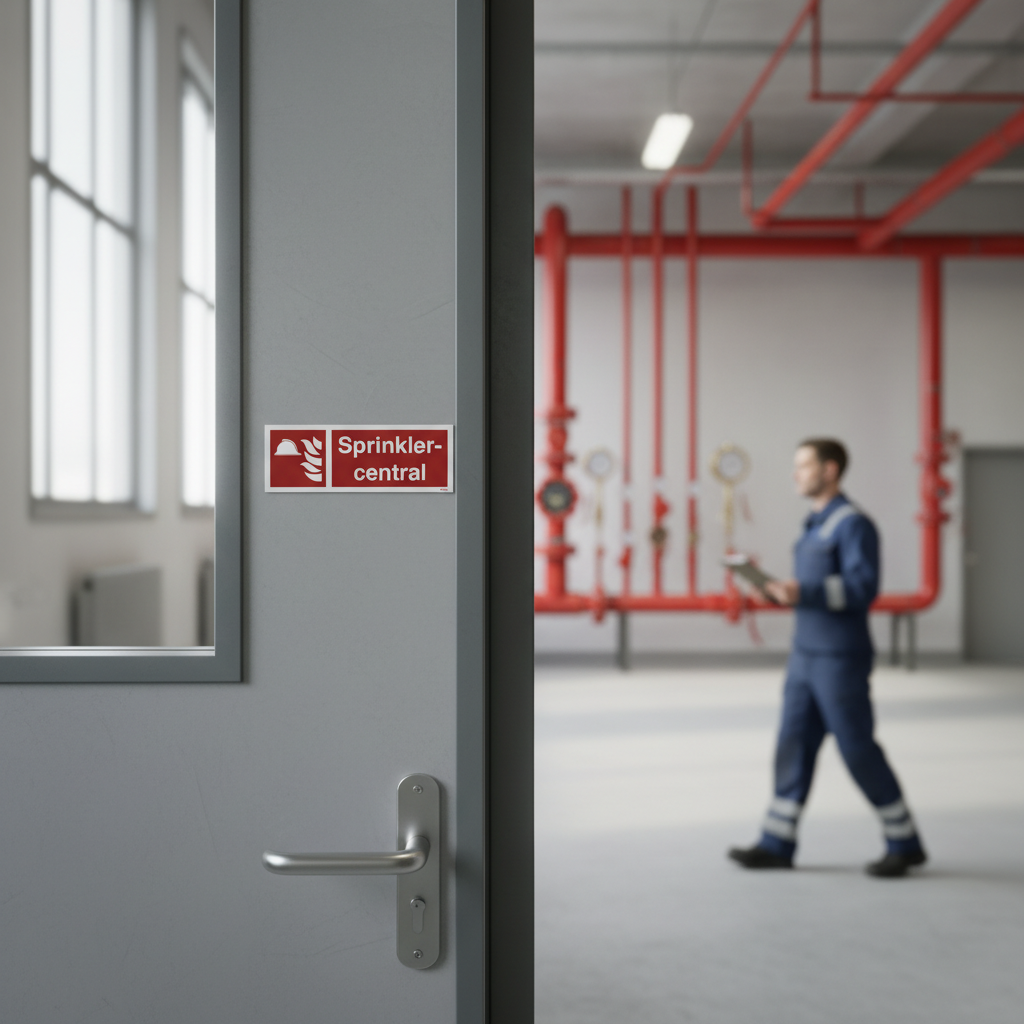 Sprinklercentral Brandskilt - Billede 4