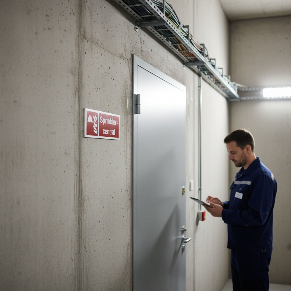 Sprinklercentral Brandskilt - Billede 3