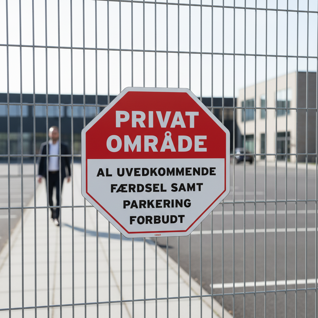 Privat Område al uvedkommende færdsel samt parkering forbudt skilt - Billede 5