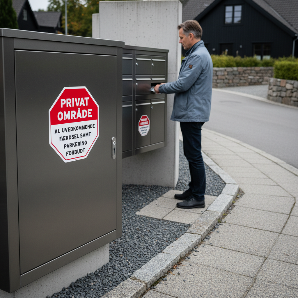 Privat Område al uvedkommende færdsel samt parkering forbudt skilt - Billede 4