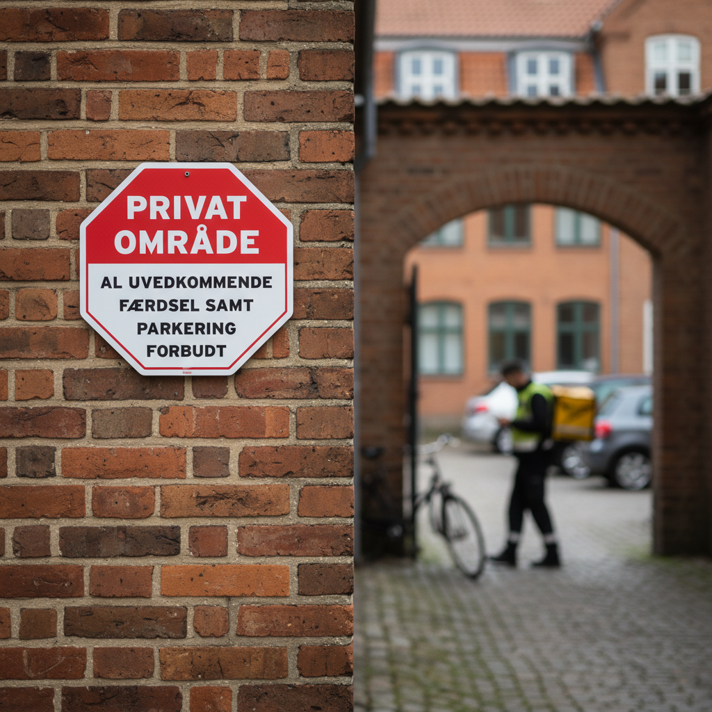 Privat Område al uvedkommende færdsel samt parkering forbudt skilt - Billede 3