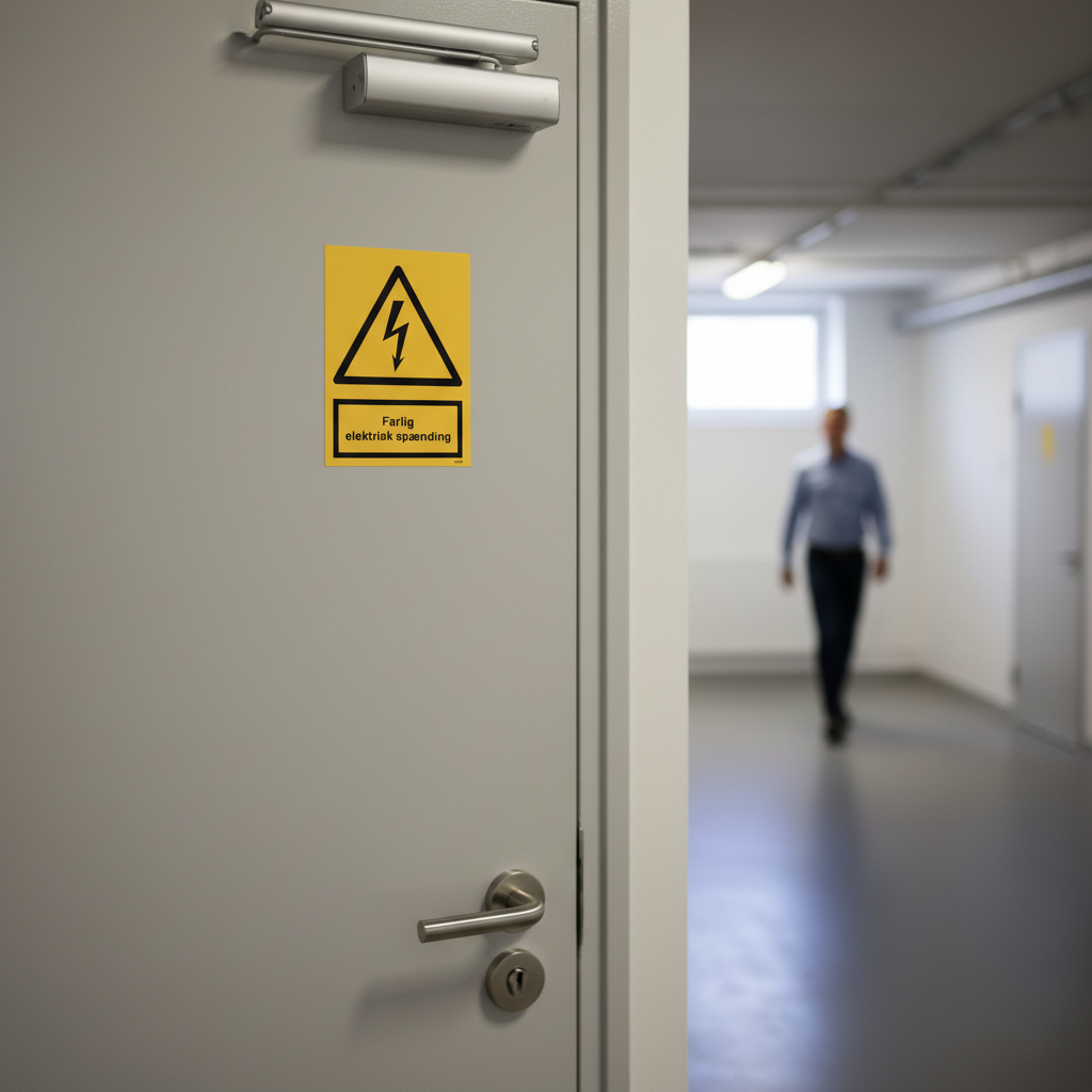 Farlig elektrisk spænding skilt - Billede 4