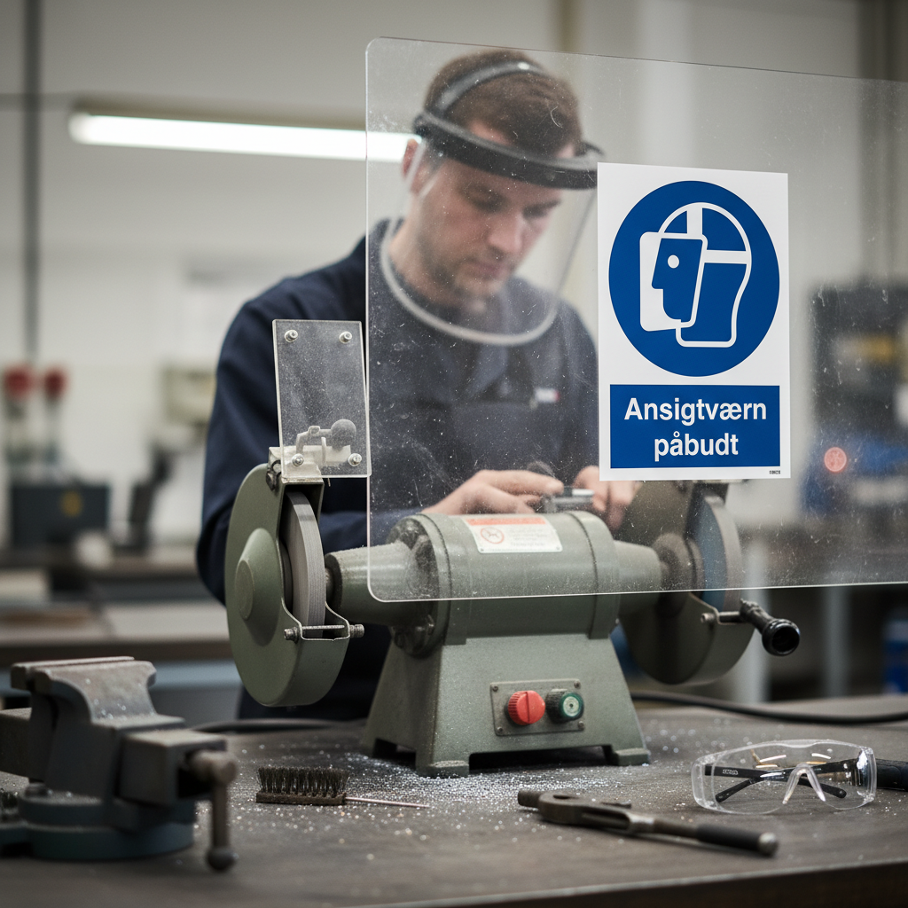 Ansigtsværn påbudt. Påbudsskilt - Billede 2