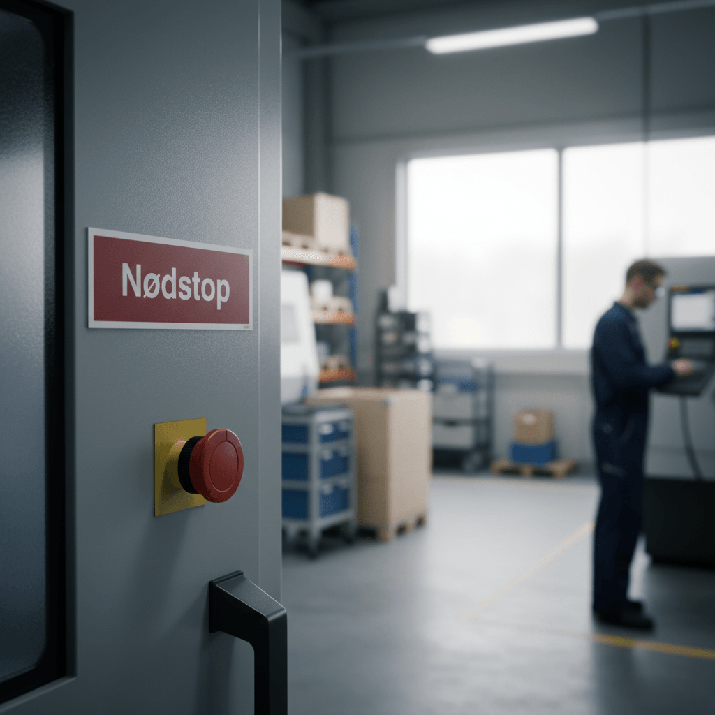 Nødstop Skilt - Billede 2