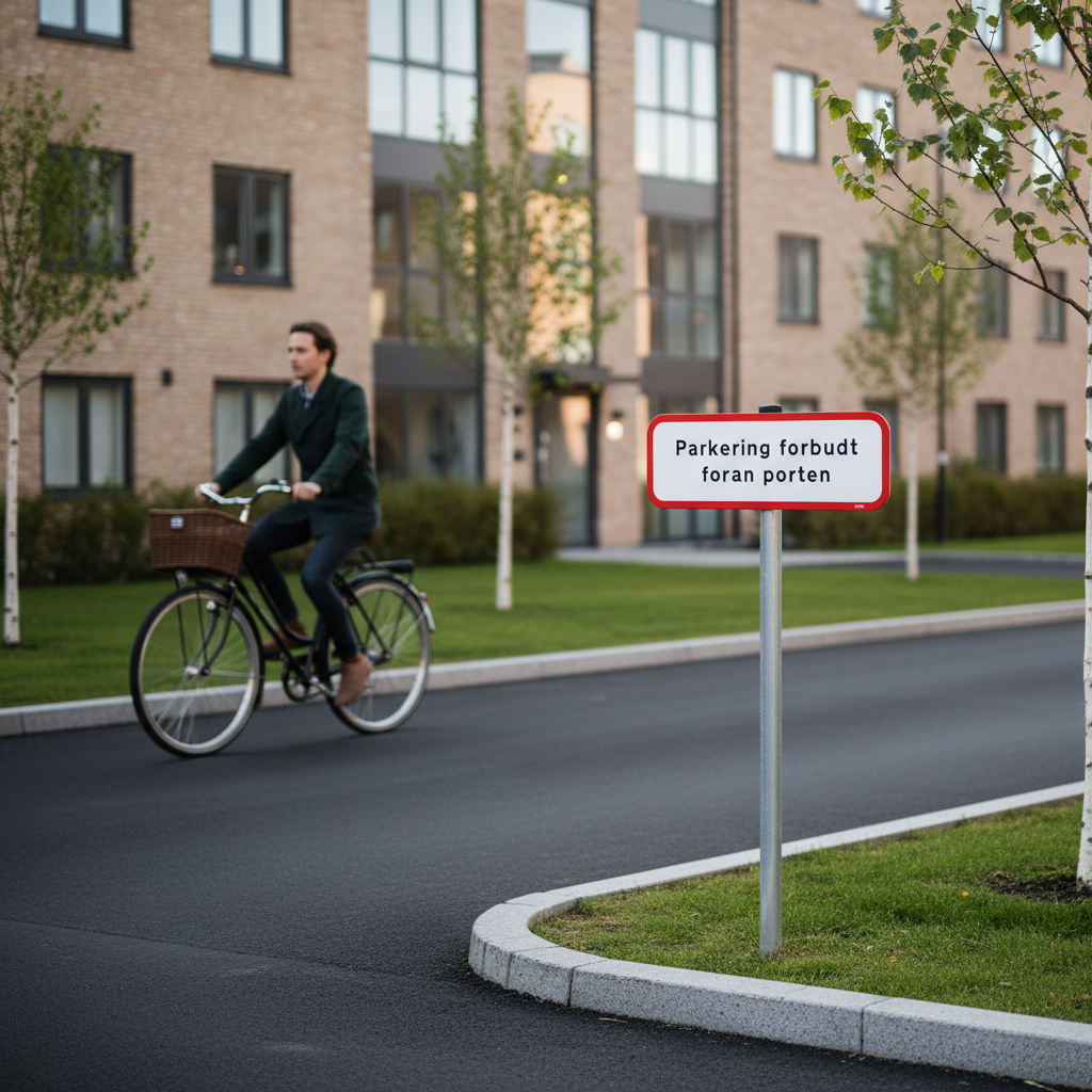 Parkering forbudt foran porten.  skilt - Billede 2
