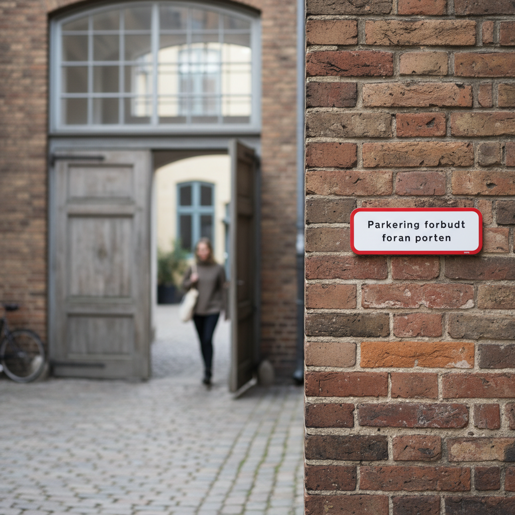 Parkering forbudt foran porten.  skilt - Billede 4