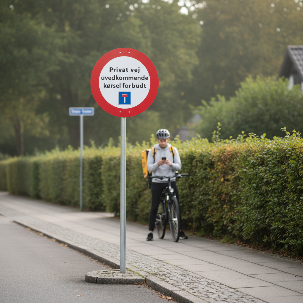 Privat vej uvedkommende kørsel forbudt Blindvej skilt - Billede 5
