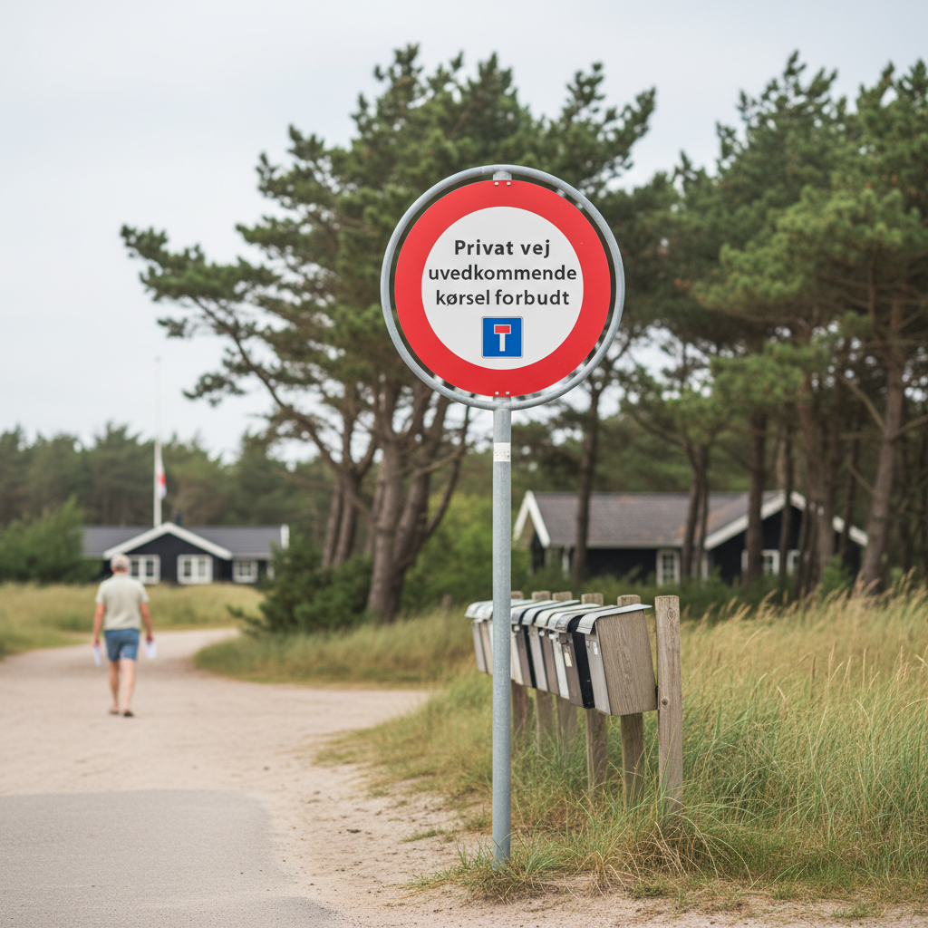 Privat vej uvedkommende kørsel forbudt Blindvej skilt - Billede 4