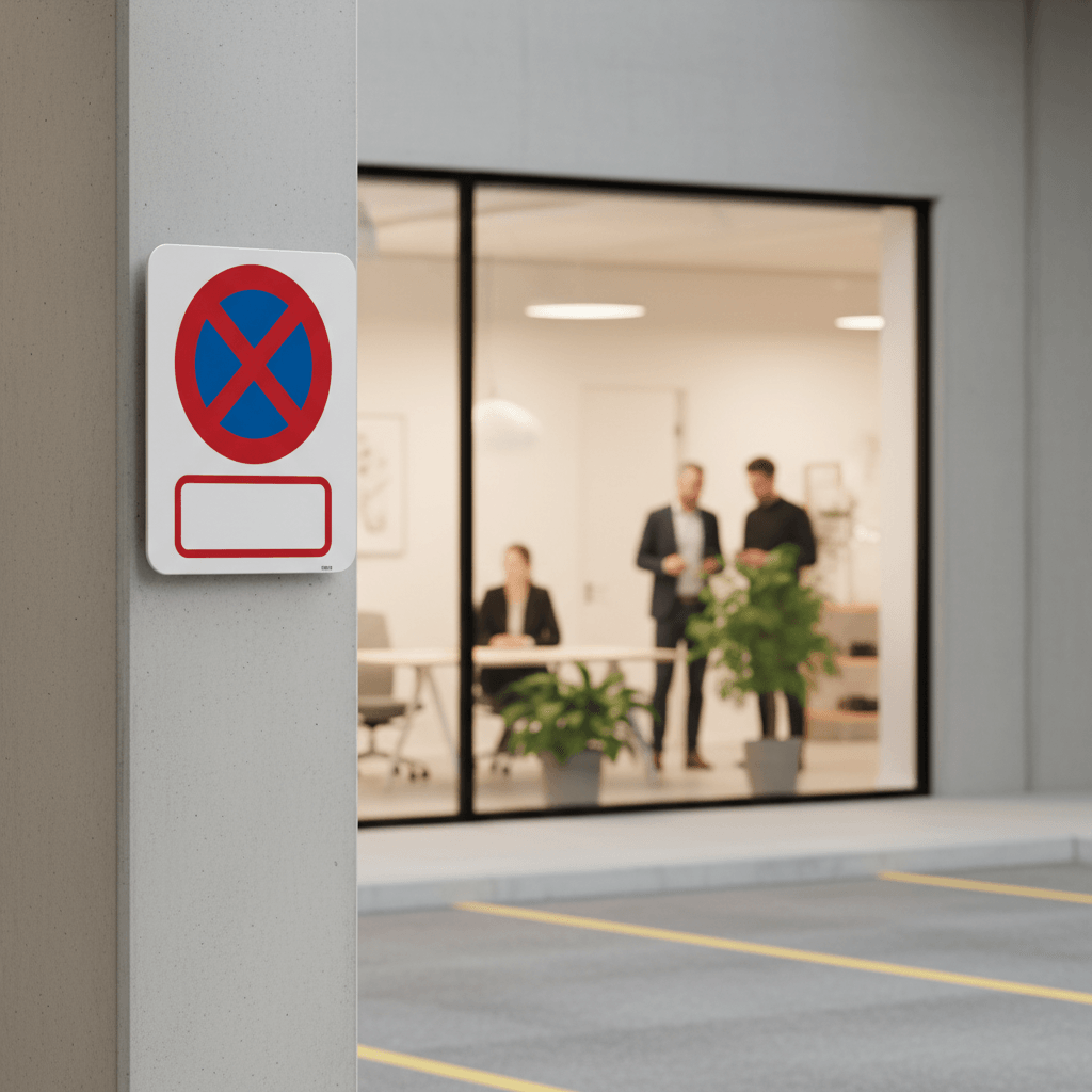 C61 Standsningsforbud Med blank undertavle skilt - Billede 4