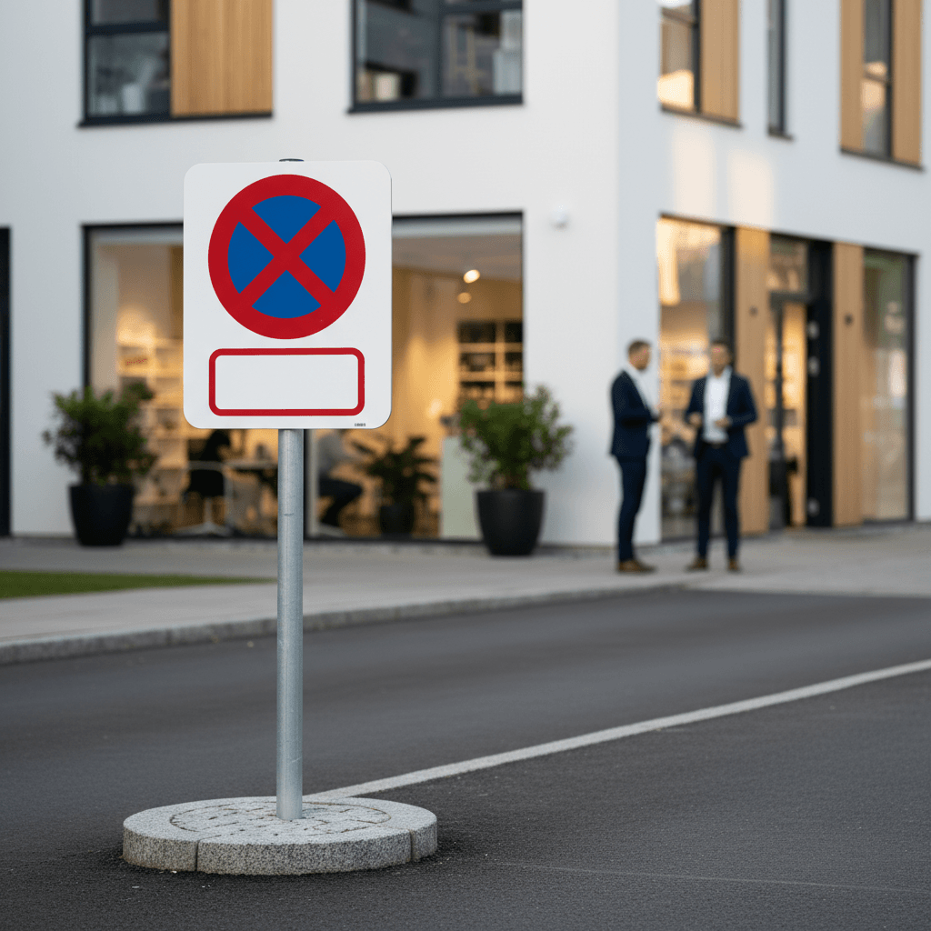 C61 Standsningsforbud Med blank undertavle skilt - Billede 2