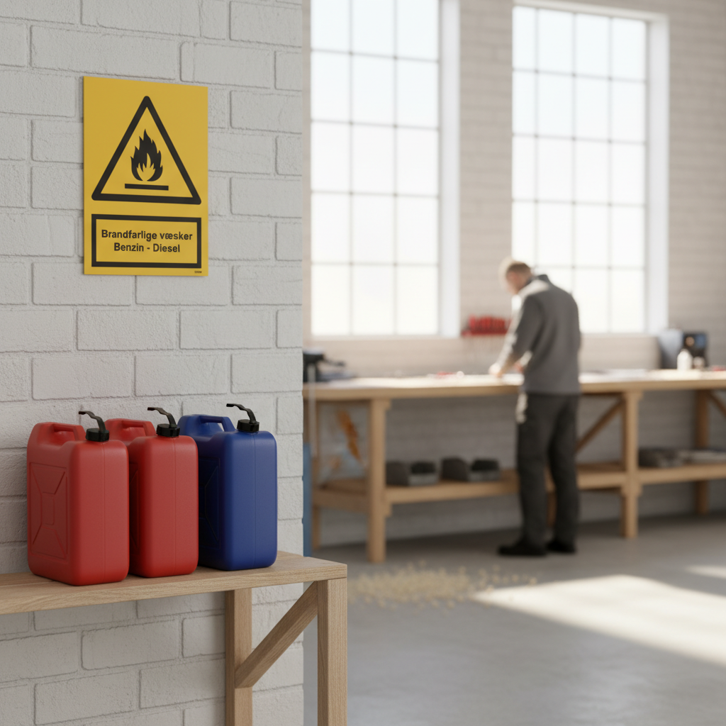 Brandfarlige væsker Benzin - Diesel skilt - Billede 4