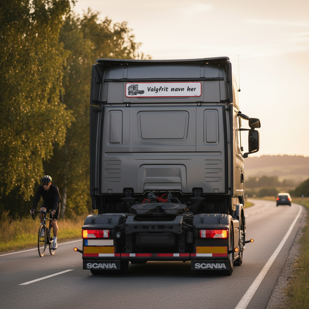 Rød ramme truckerskilt med lastbil og navn - Billede 4