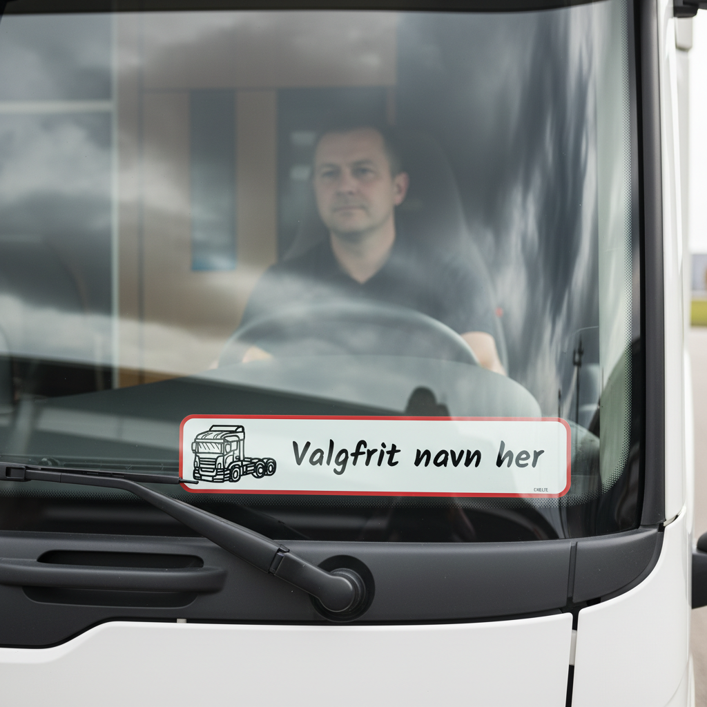 Rød ramme truckerskilt med lastbil og navn - Billede 2