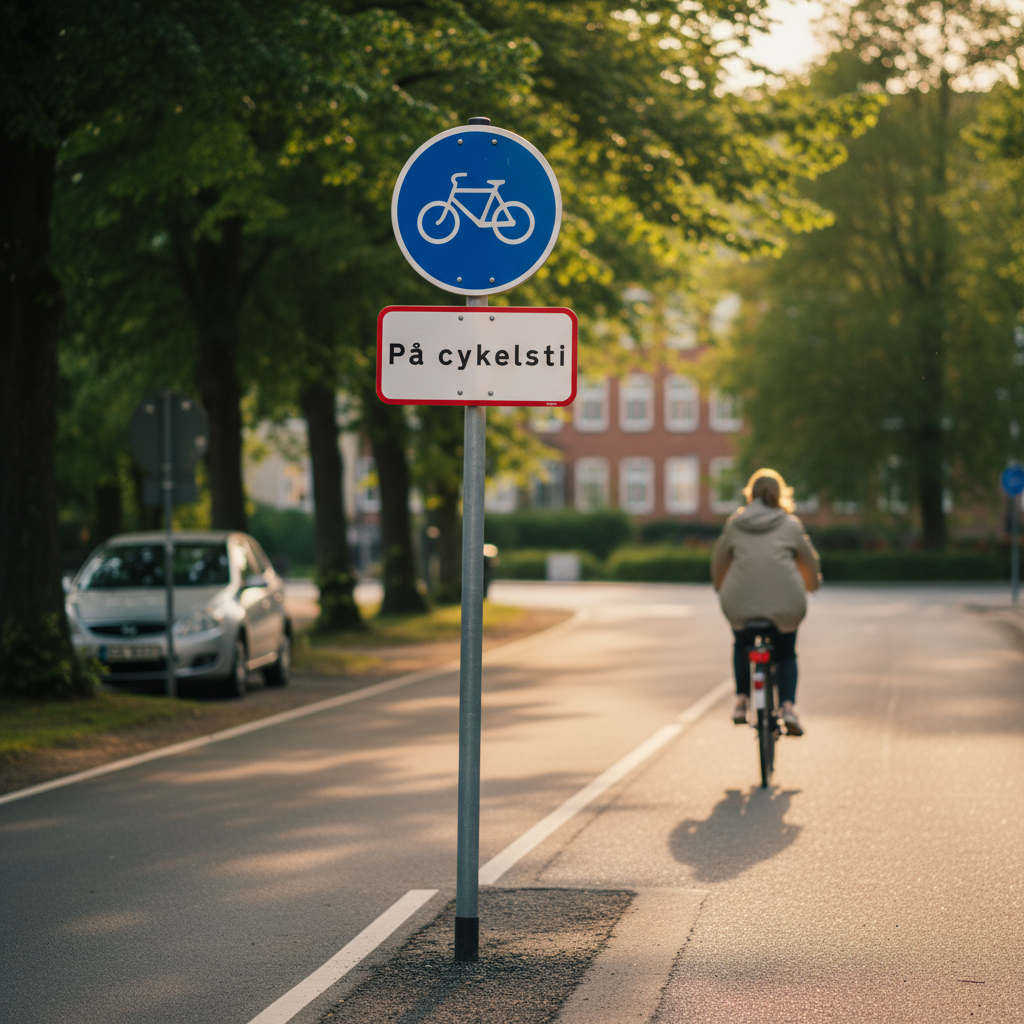 UA39,1 - På cykelsti skilt - Billede 3