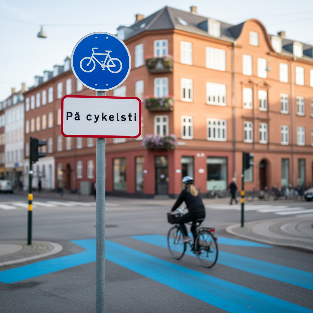 UA39,1 - På cykelsti skilt - Billede 2