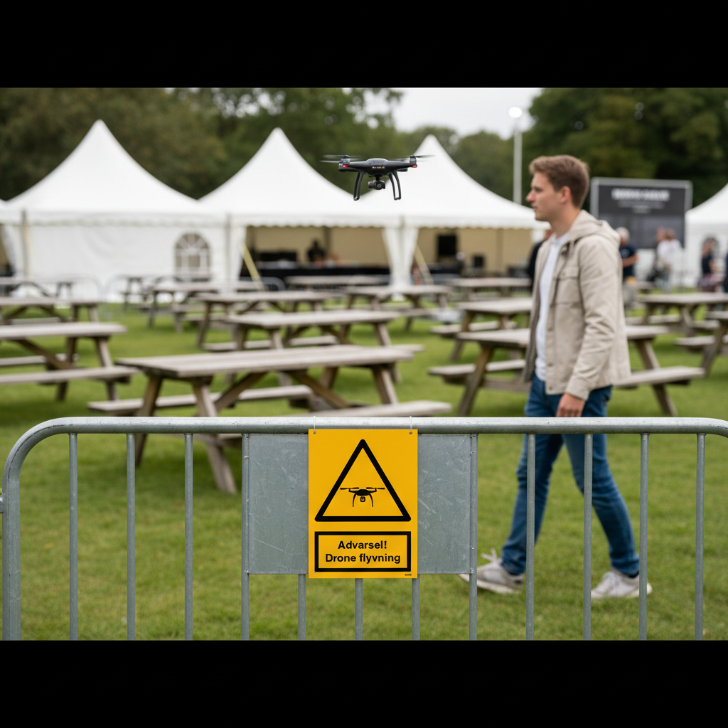 Advarsel! Drone flyvning skilt - Billede 2
