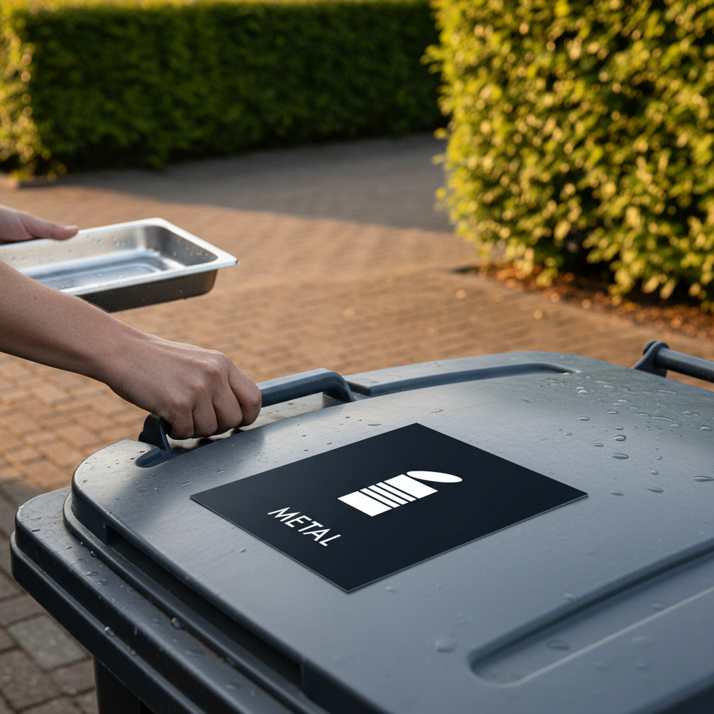 Metal affald sort skilt - Dansk Affaldssortering - Billede 4