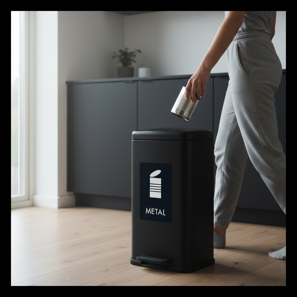 Metal affald sort skilt - Dansk Affaldssortering - Billede 2