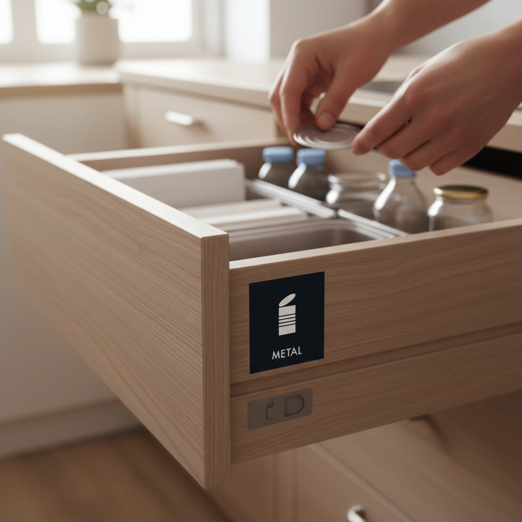 Metal affald sort skilt - Dansk Affaldssortering - Billede 3