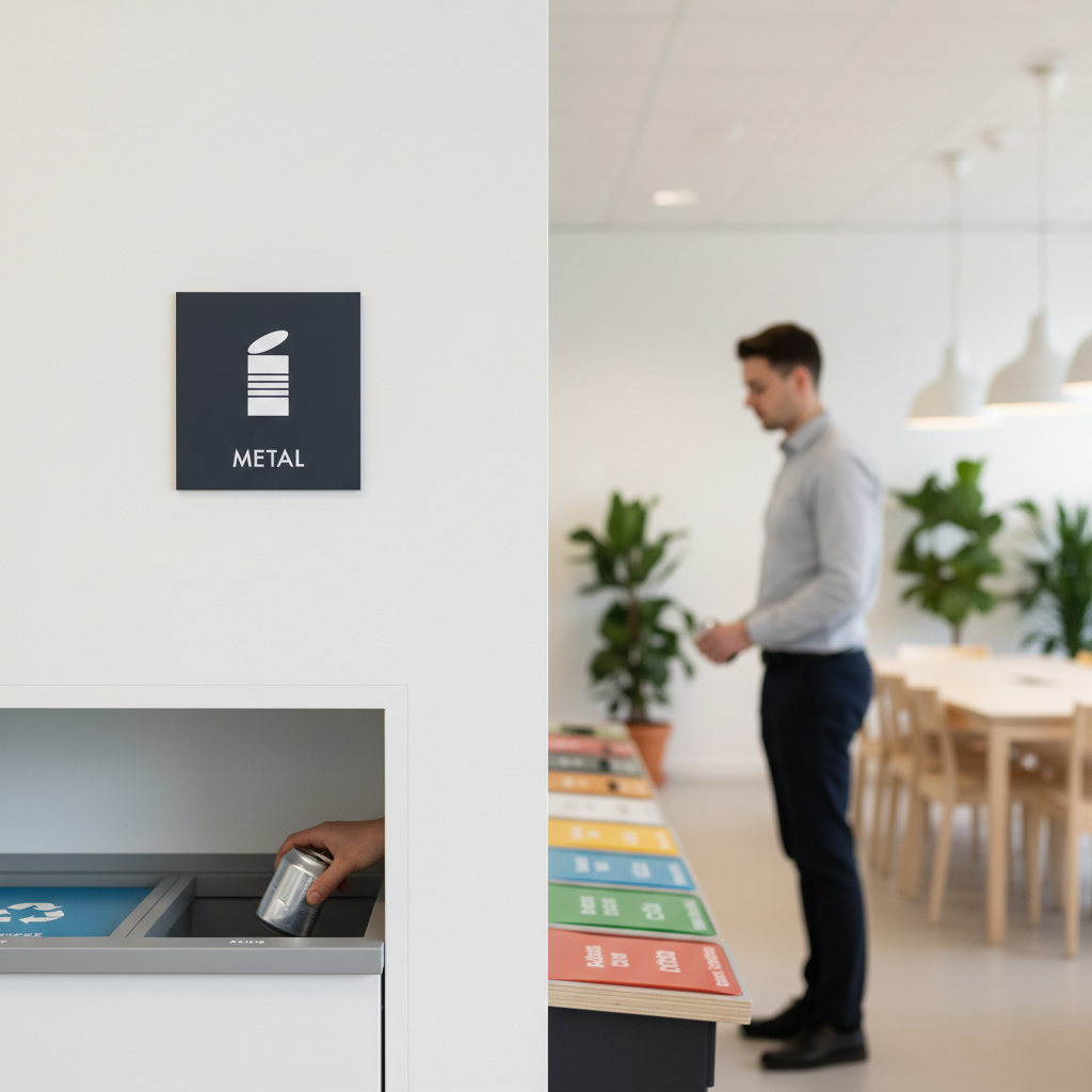 Metal affald sort skilt - Dansk Affaldssortering - Billede 5