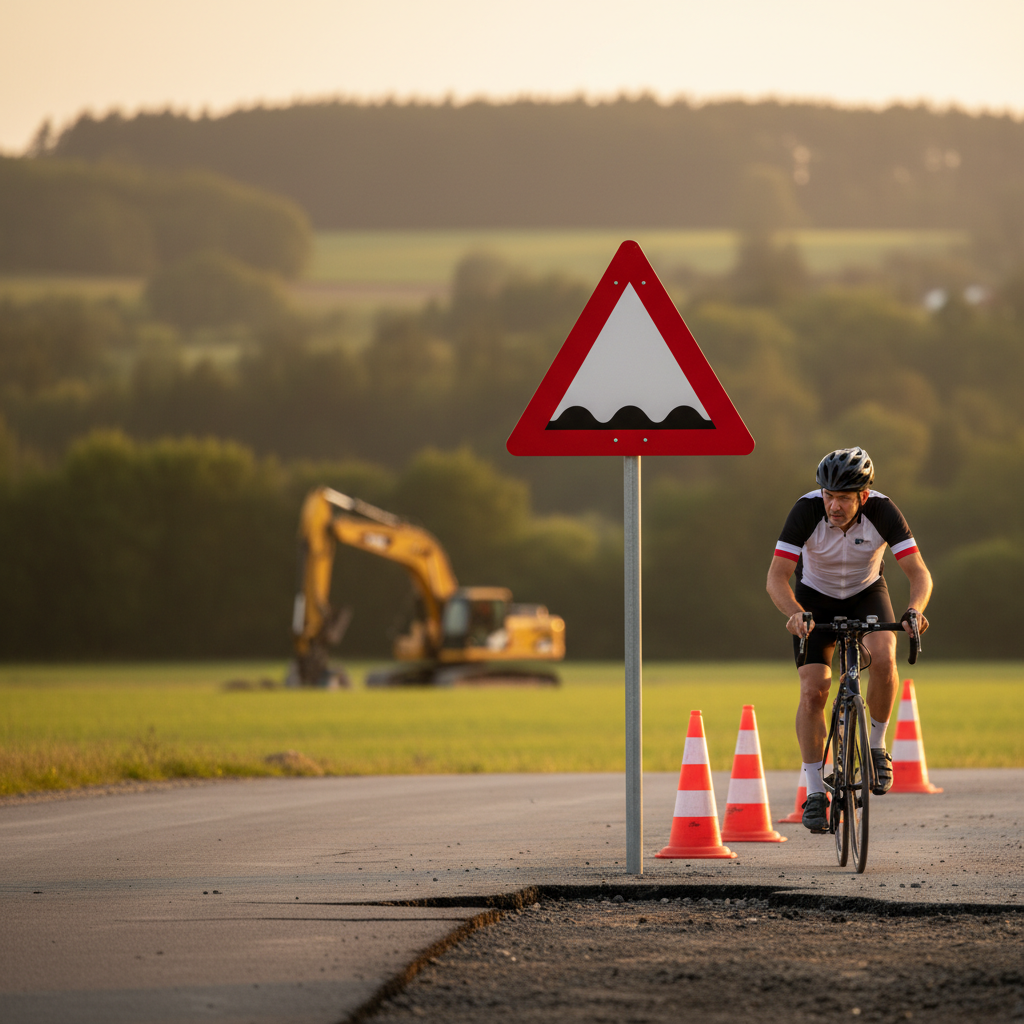 Ujævn vej 3 bump Advarselsskilt - Billede 4