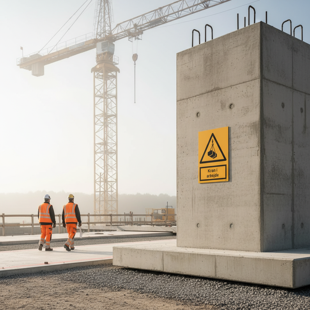 Kran i arbejde skilt - Billede 3