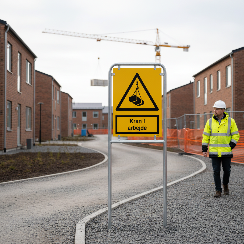 Kran i arbejde skilt - Billede 5